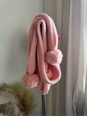 Juicy Couture Chunky Knit Pom-Pom Scarf - Baby Pink